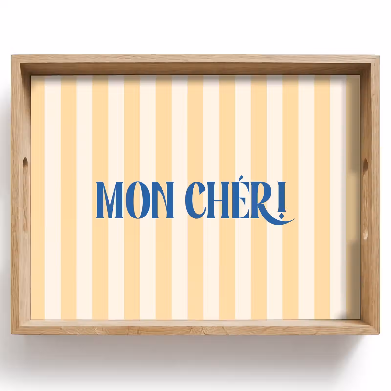 Dienblad - Blauw - Geel - Strepen - Mon Chéri — 1