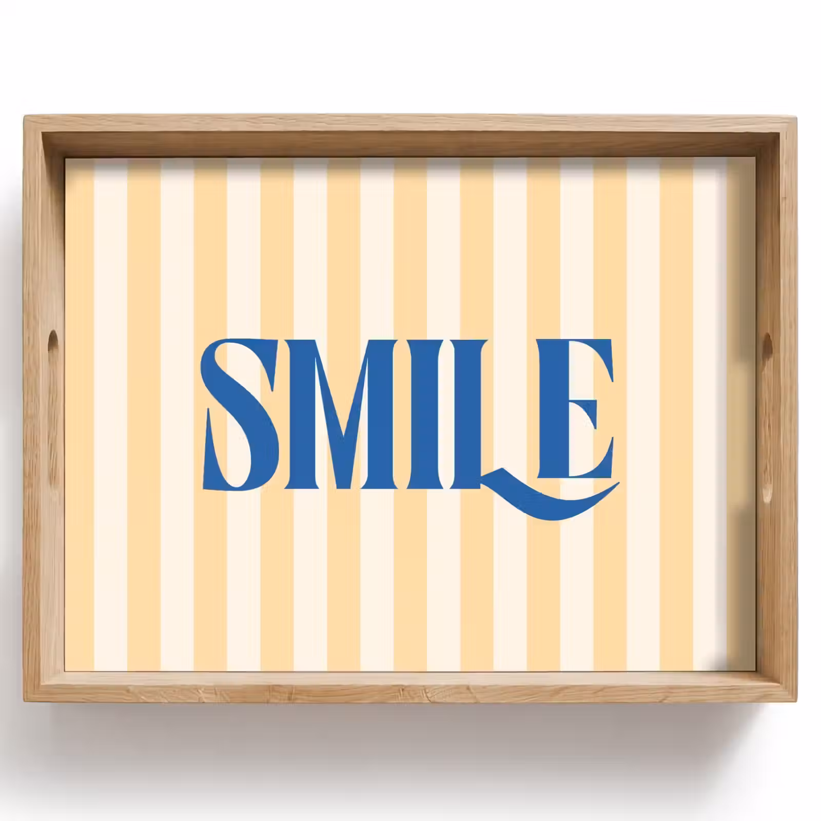 Dienblad - Blauw - Geel - Strepen - Smile — 1