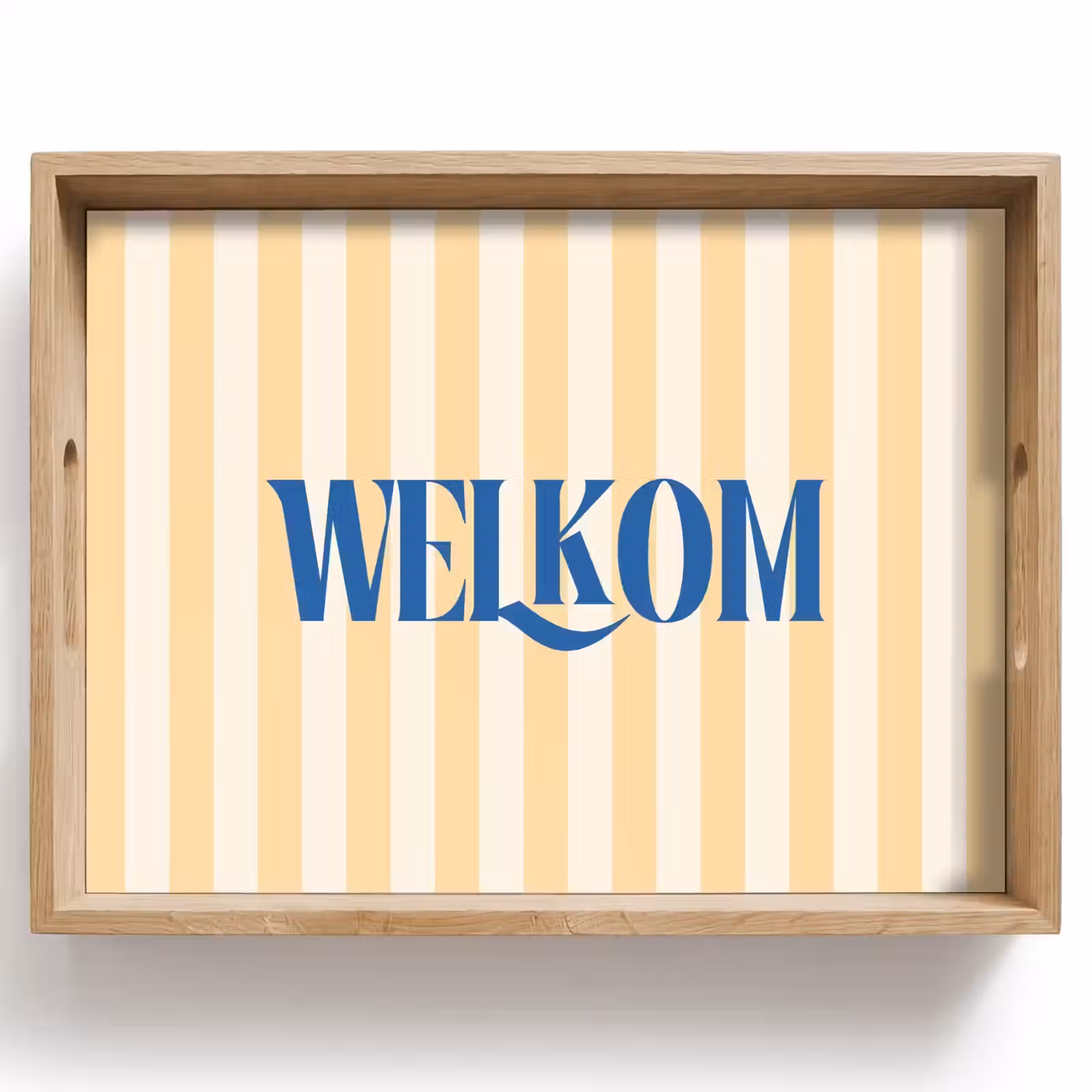 Dienblad - Blauw - Geel - Strepen - Welkom — 1