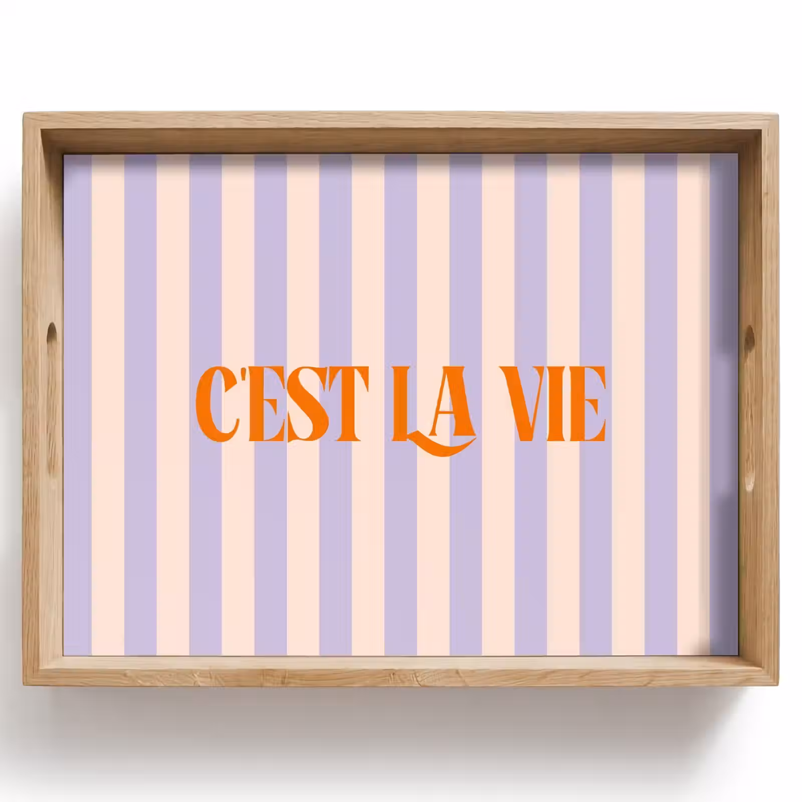 Dienblad - Lila - Oranje - Strepen - C'est La Vie — 1