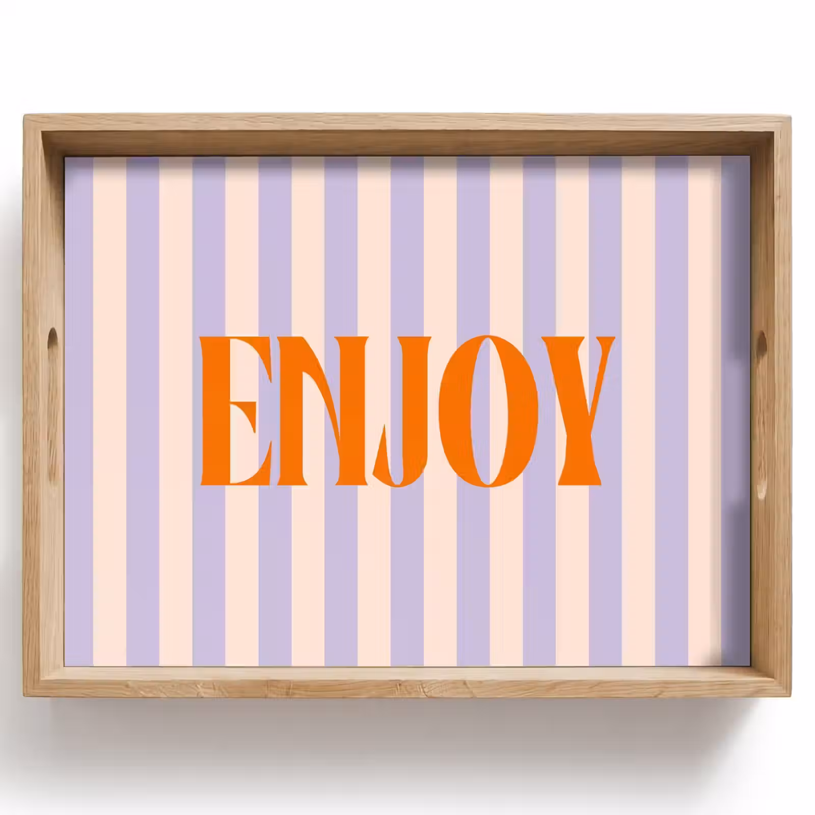 Dienblad - Lila - Oranje - Strepen - Enjoy — 1