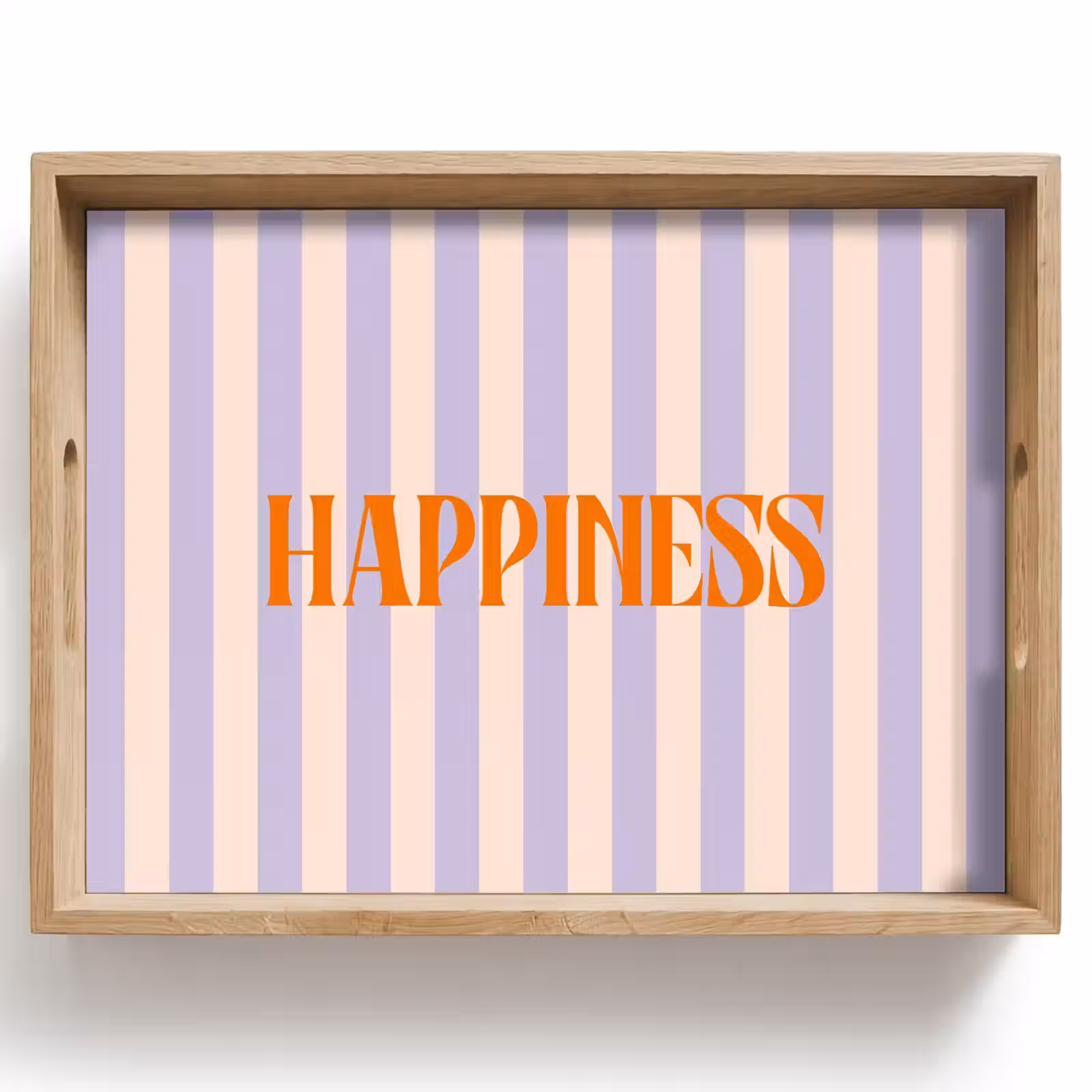 Dienblad - Lila - Oranje - Strepen - Happiness — 1