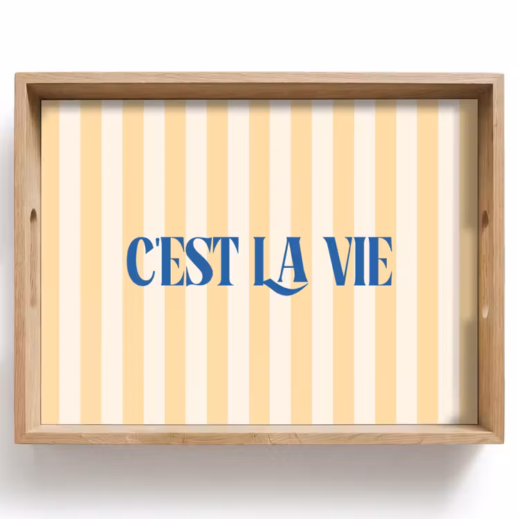 Dienblad - Blauw - Geel - Strepen - C'est La Vie — 1