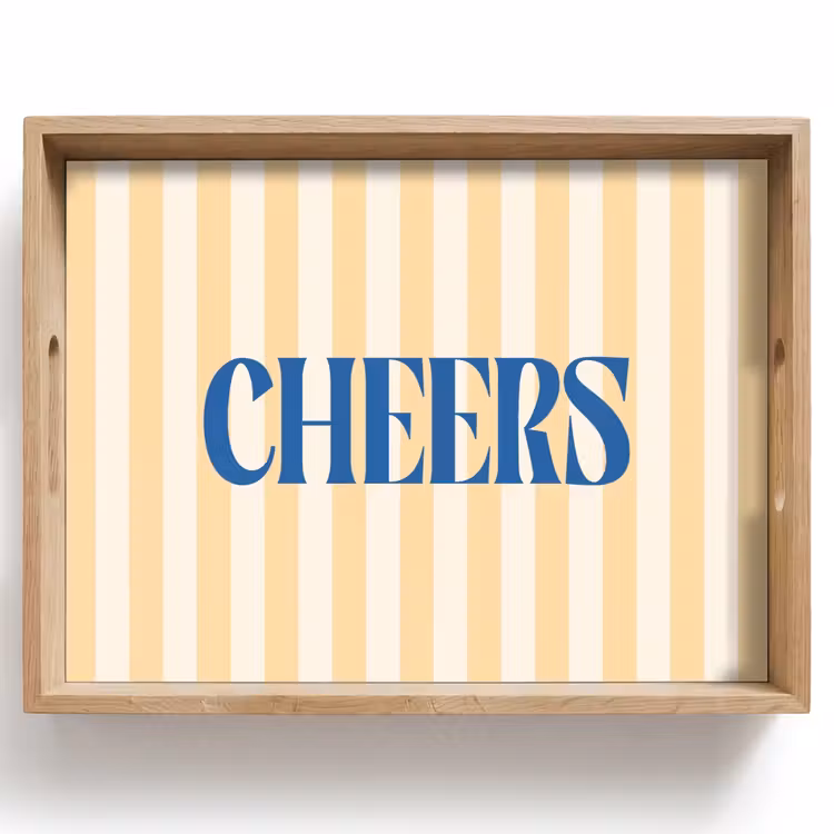 Dienblad - Blauw - Geel - Strepen - Cheers — 1