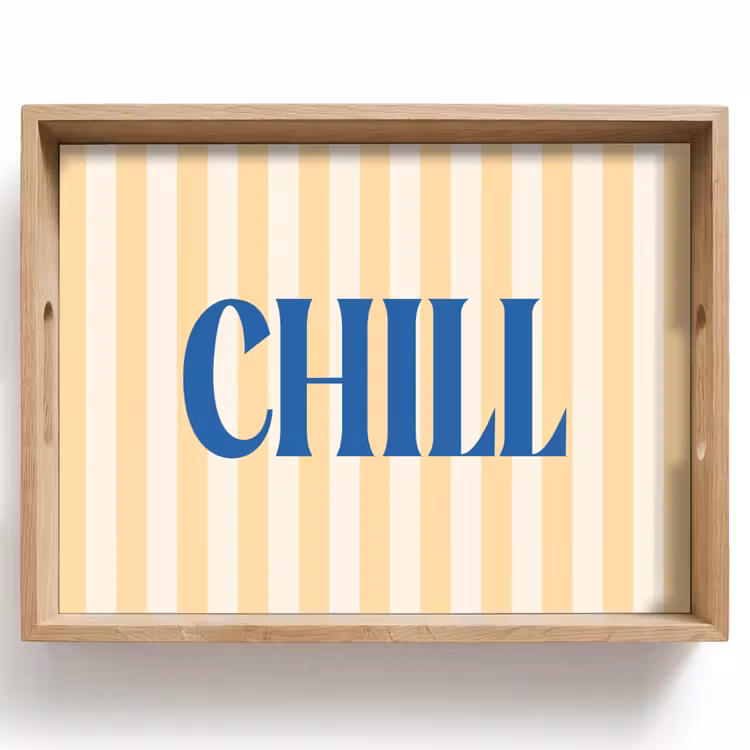 Dienblad - Blauw - Geel - Strepen - Chill — 1