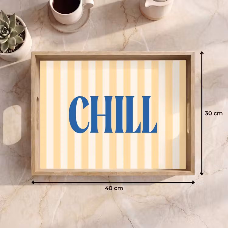 Dienblad - Blauw - Geel - Strepen - Chill — 9