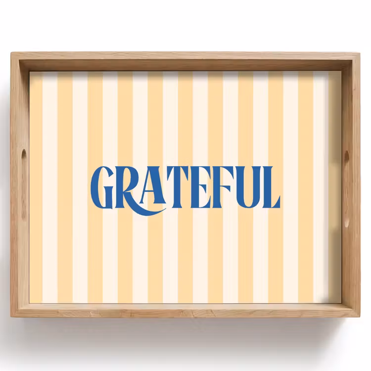 Dienblad - Blauw - Geel - Strepen - Grateful — 1