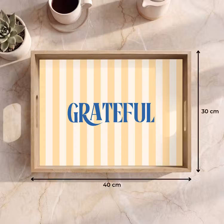 Dienblad - Blauw - Geel - Strepen - Grateful — 9