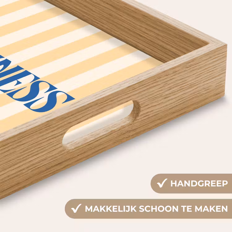 Dienblad - Blauw - Geel - Strepen - Happiness — 5