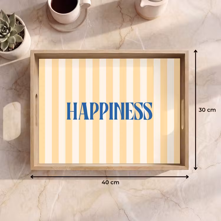 Dienblad - Blauw - Geel - Strepen - Happiness — 9