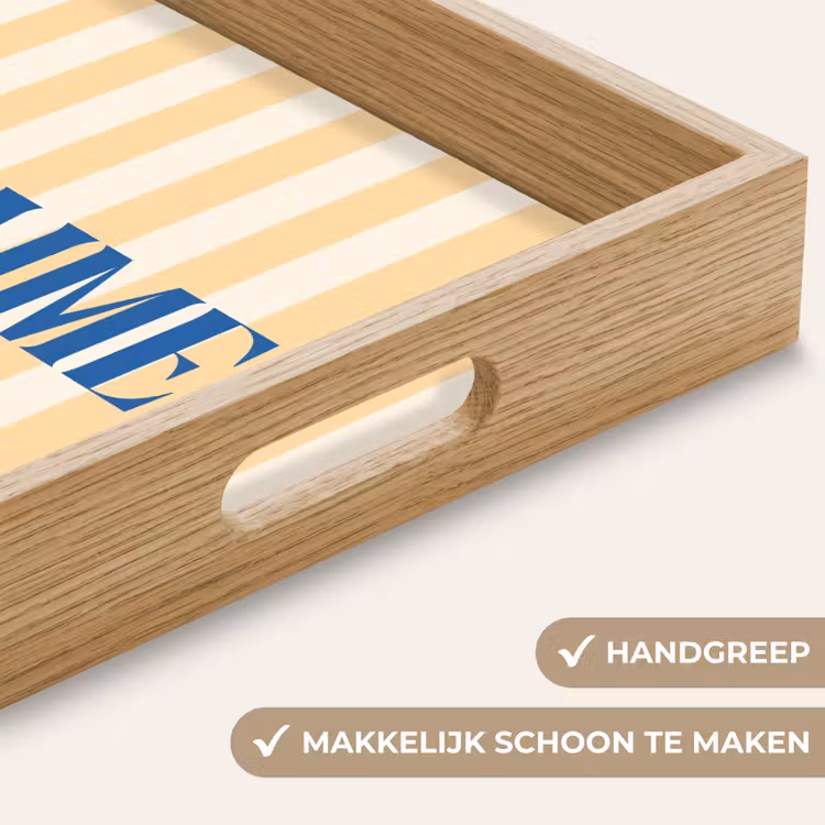Dienblad - Blauw - Geel - Strepen - Je t'aime — 5