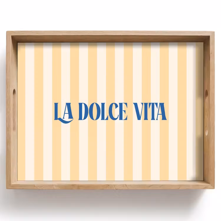 Dienblad - Blauw - Geel - Strepen - La Dolce Vita — 1