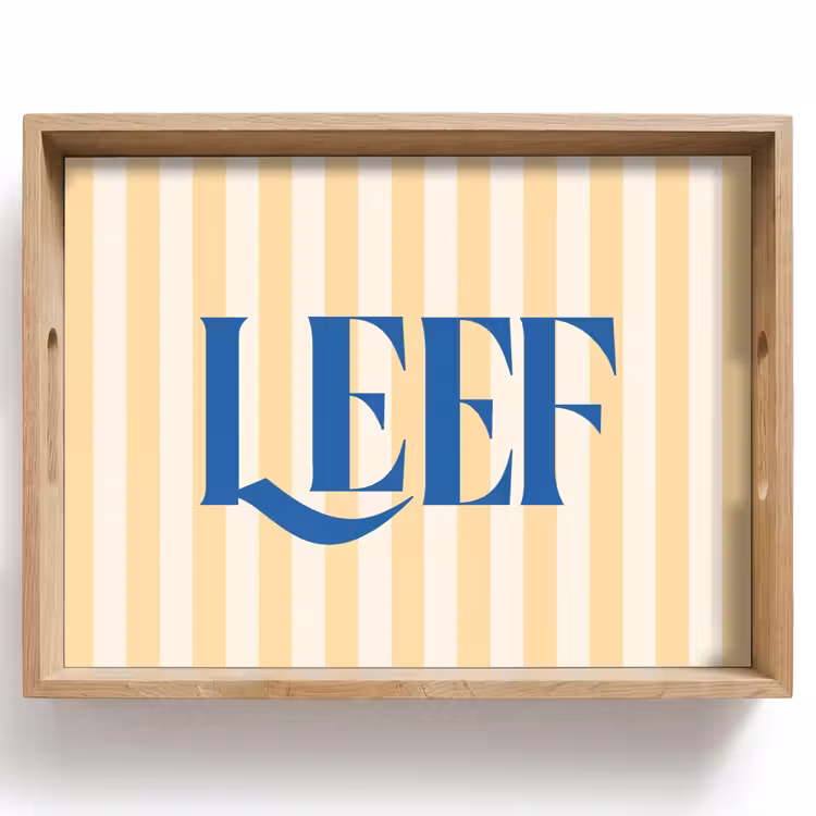 Dienblad - Blauw - Geel - Strepen - Leef — 1