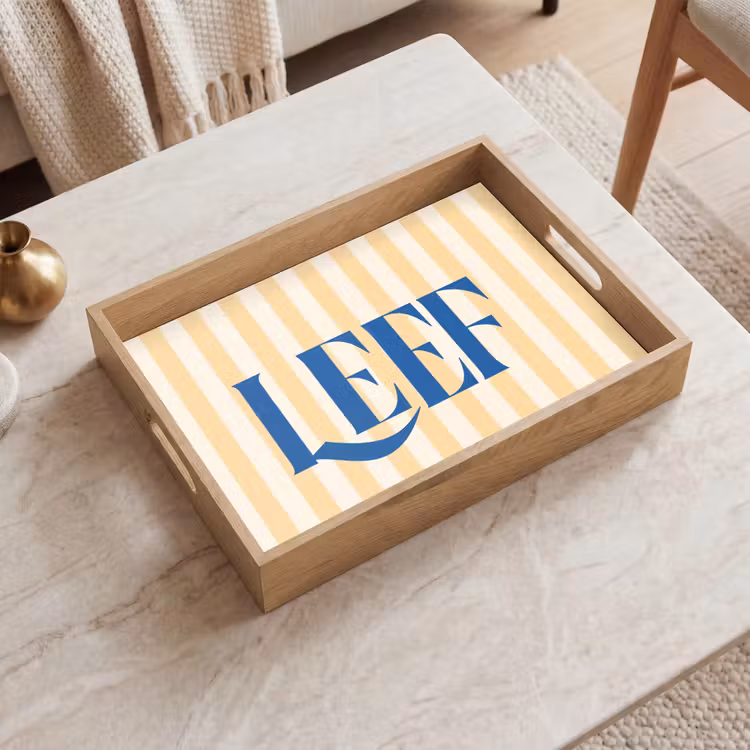 Dienblad - Blauw - Geel - Strepen - Leef — 2