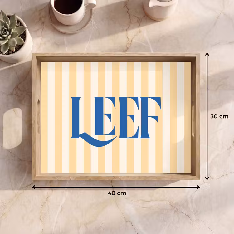 Dienblad - Blauw - Geel - Strepen - Leef — 9