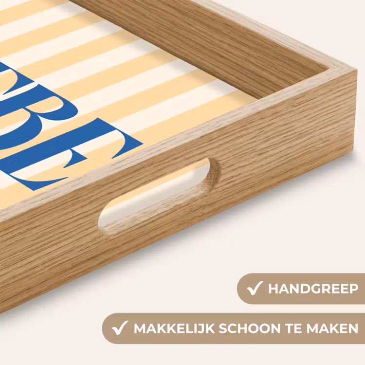 Dienblad - Blauw - Geel - Strepen - Liebe — 5