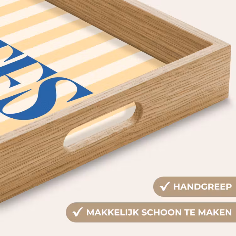 Dienblad - Blauw - Geel - Strepen - Liefs — 5