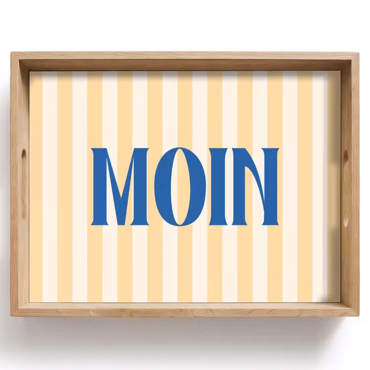 Dienblad - Blauw - Geel - Strepen - Moin — 1