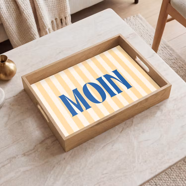 Dienblad - Blauw - Geel - Strepen - Moin — 2