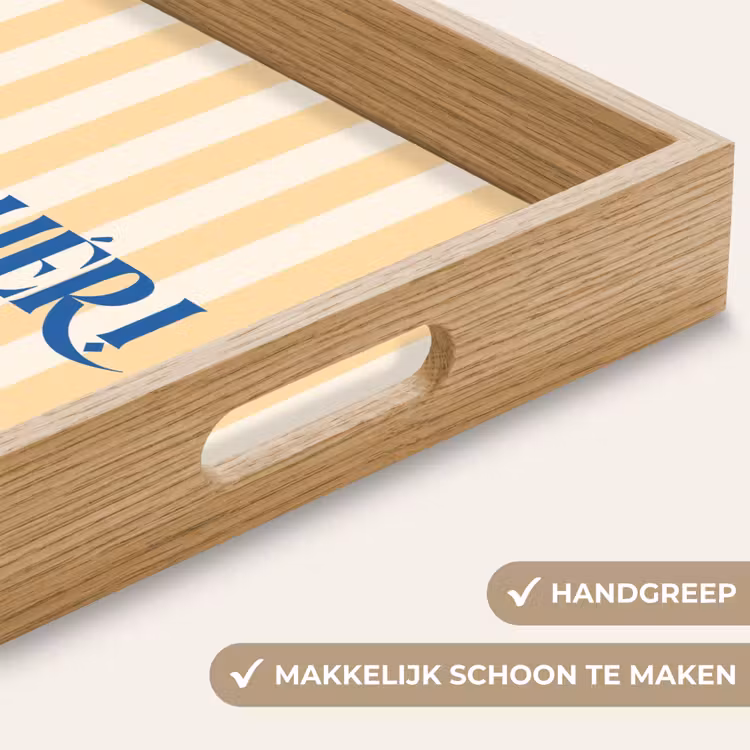 Dienblad - Blauw - Geel - Strepen - Mon Chéri — 5