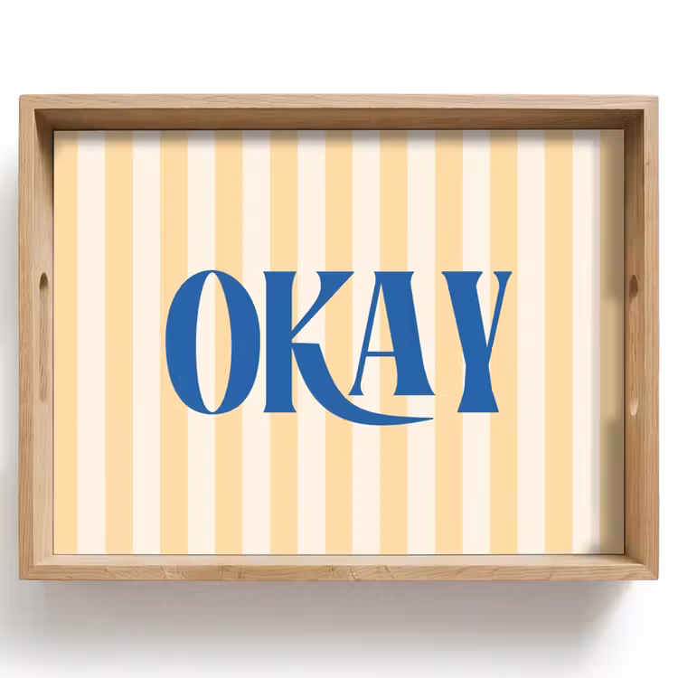 Dienblad - Blauw - Geel - Strepen - Okay — 1