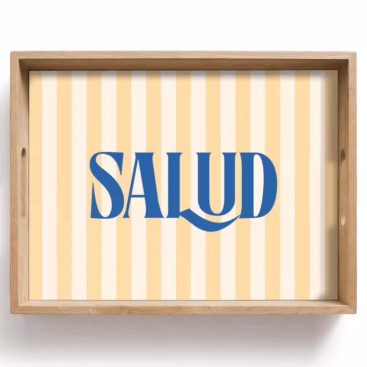 Dienblad - Blauw - Geel - Strepen - Salud — 1