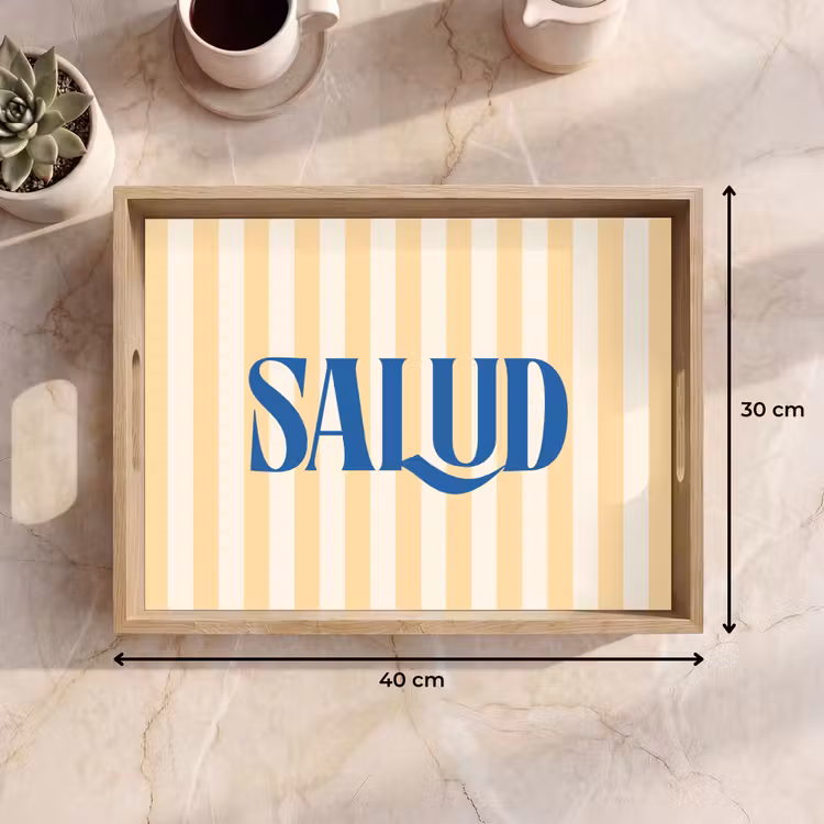 Dienblad - Blauw - Geel - Strepen - Salud — 9