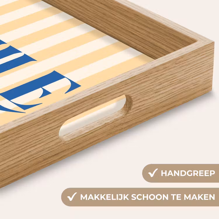 Dienblad - Blauw - Geel - Strepen - Smile — 5
