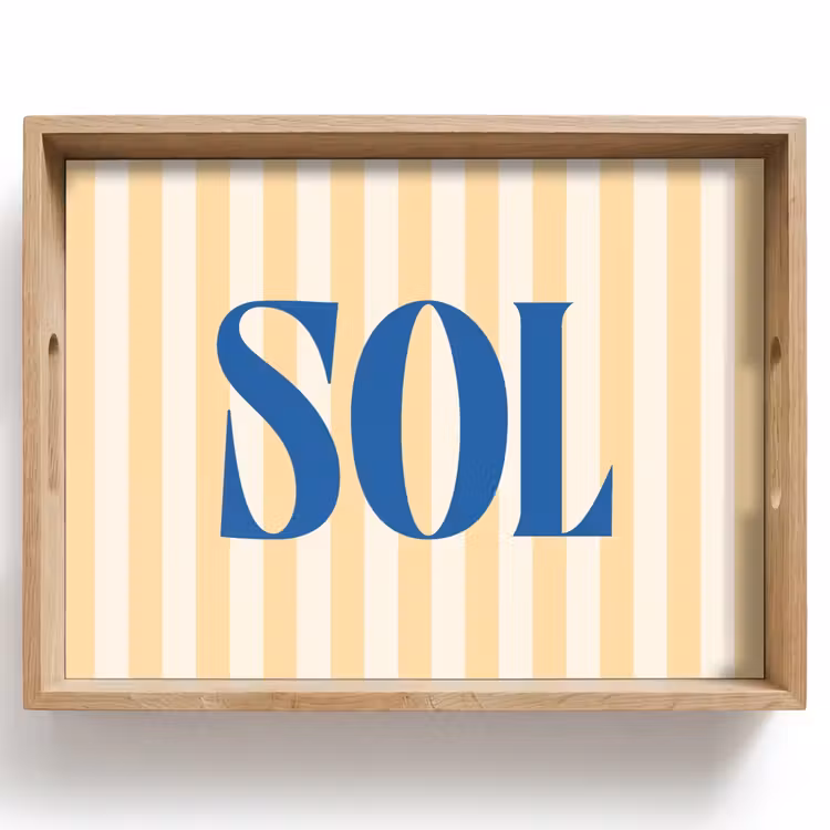 Dienblad - Blauw - Geel - Strepen - Sol — 1