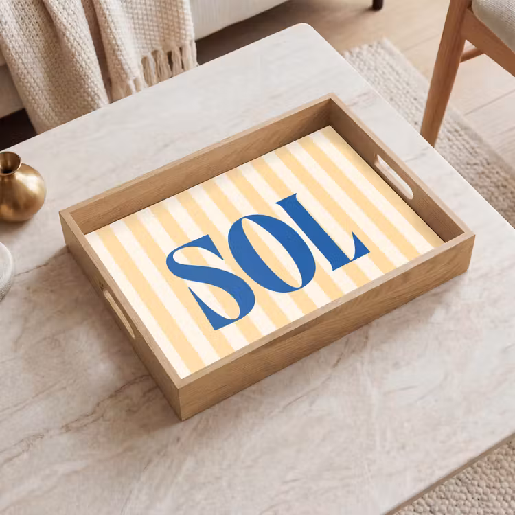 Dienblad - Blauw - Geel - Strepen - Sol — 2