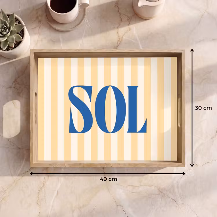 Dienblad - Blauw - Geel - Strepen - Sol — 9