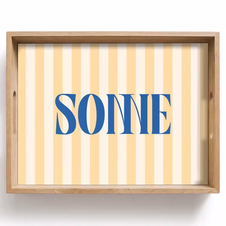 Dienblad - Blauw - Geel - Strepen - Sonne — 1