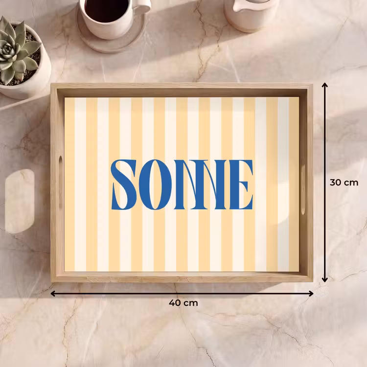 Dienblad - Blauw - Geel - Strepen - Sonne — 9