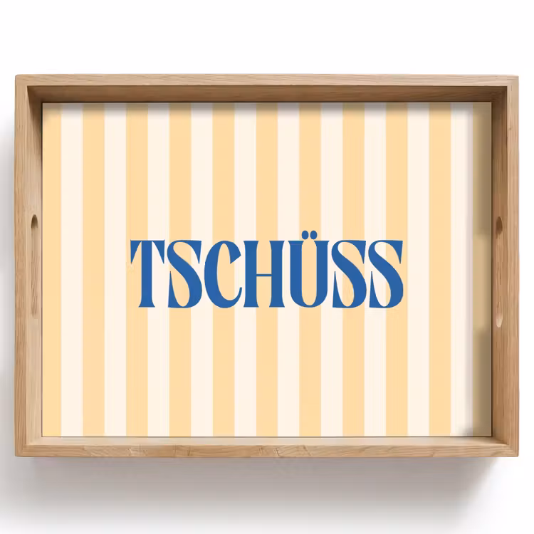 Dienblad - Blauw - Geel - Strepen - Tschüss — 1