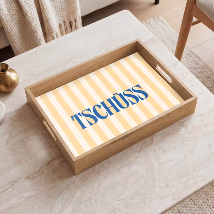 Dienblad - Blauw - Geel - Strepen - Tschüss — 2