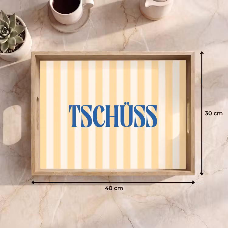Dienblad - Blauw - Geel - Strepen - Tschüss — 9