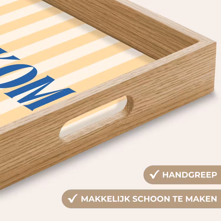 Dienblad - Blauw - Geel - Strepen - Welkom — 5