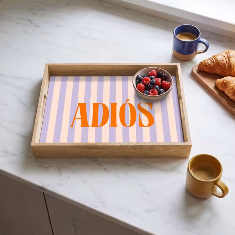 Dienblad - Lila - Oranje - Strepen - Adiós — 4