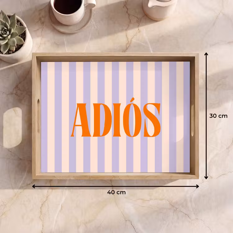 Dienblad - Lila - Oranje - Strepen - Adiós — 9