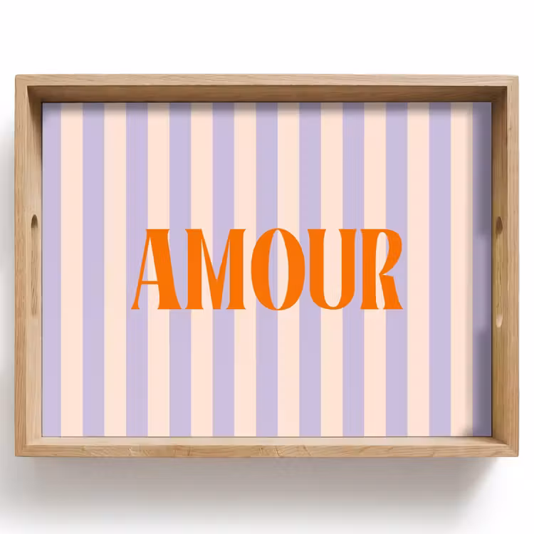 Dienblad - Lila - Oranje - Strepen - Amour — 1