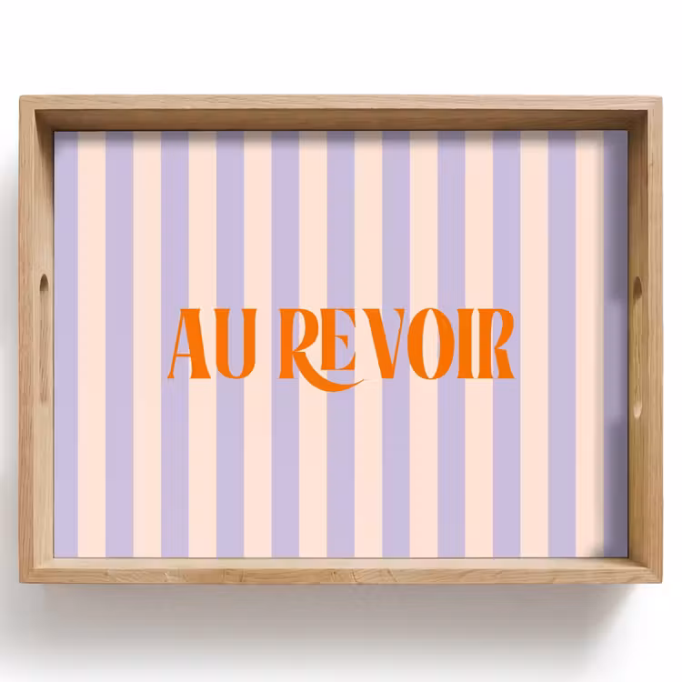 Dienblad - Lila - Oranje - Strepen - Au Revoir — 1