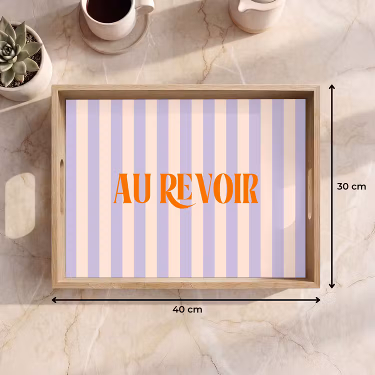 Dienblad - Lila - Oranje - Strepen - Au Revoir — 9