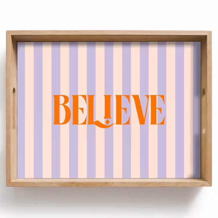 Dienblad - Lila - Oranje - Strepen - Believe — 1