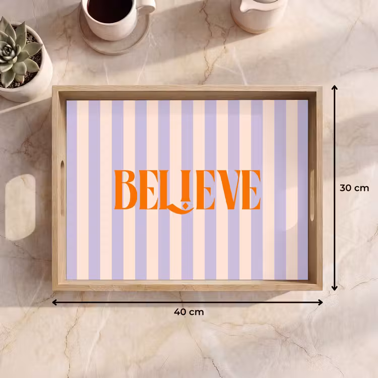 Dienblad - Lila - Oranje - Strepen - Believe — 9