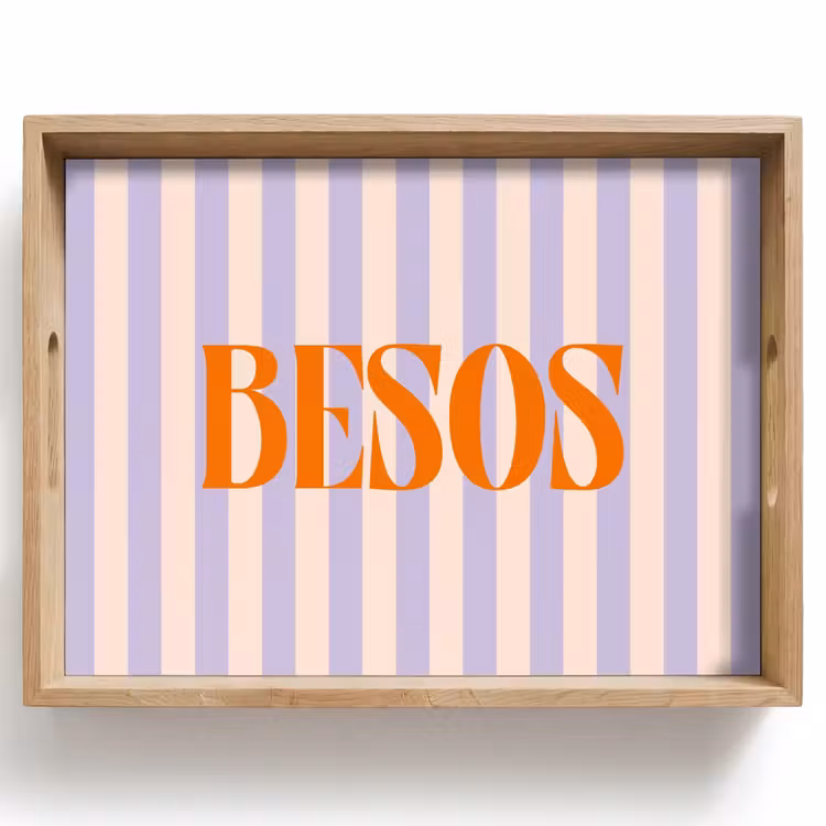 Dienblad - Lila - Oranje - Strepen - Besos — 1