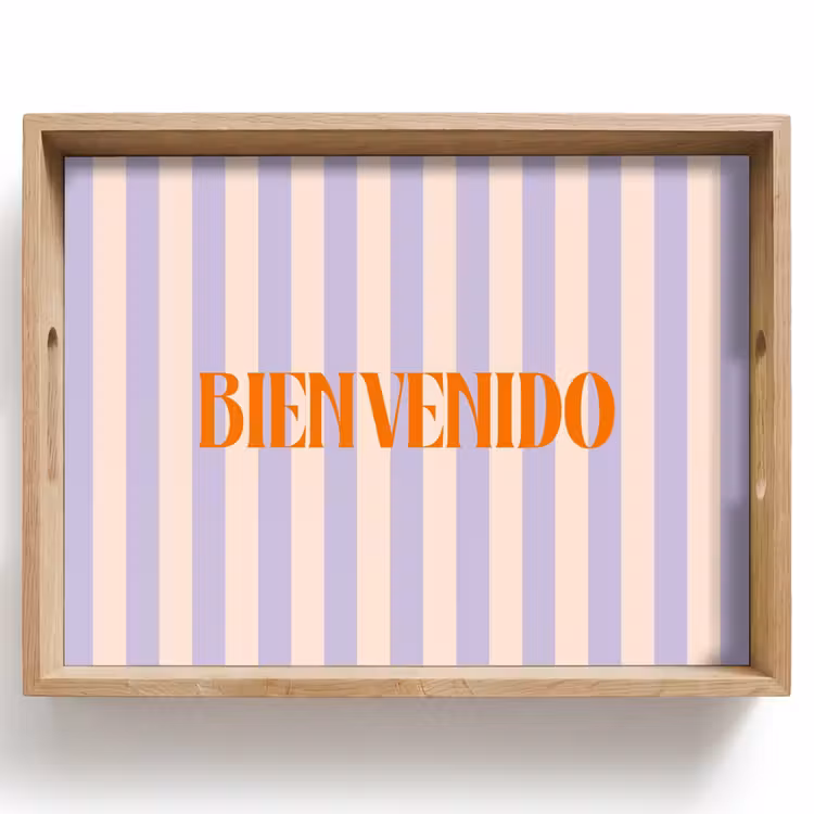 Dienblad - Lila - Oranje - Strepen - Bienvenido — 1
