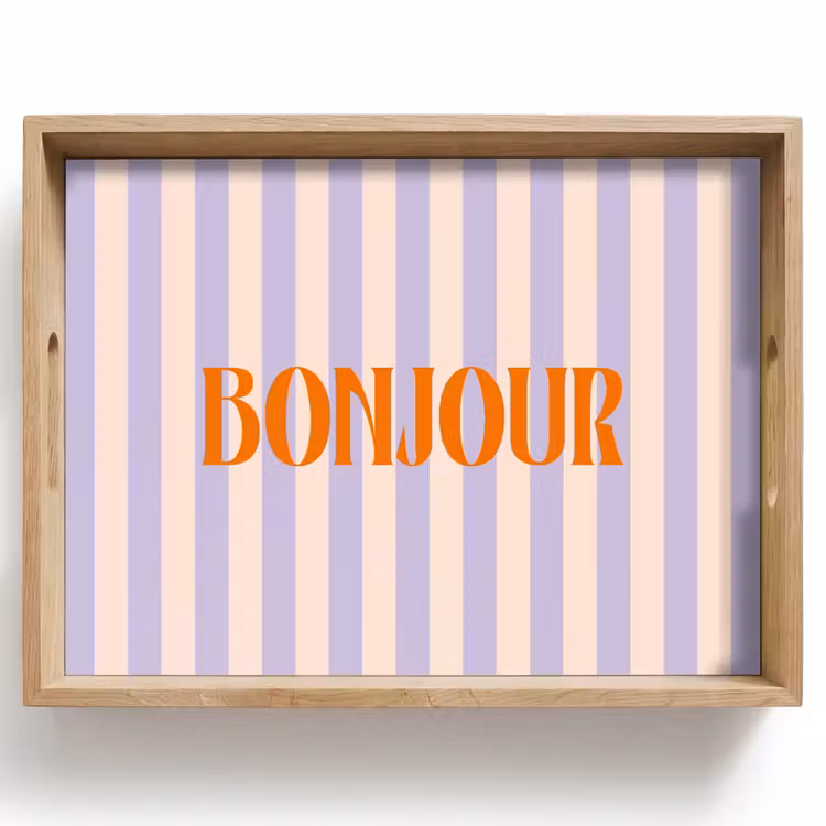 Dienblad - Lila - Oranje - Strepen - Bonjour — 1
