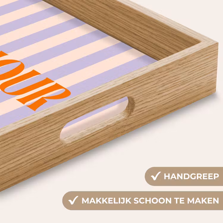 Dienblad - Lila - Oranje - Strepen - Bonjour — 5