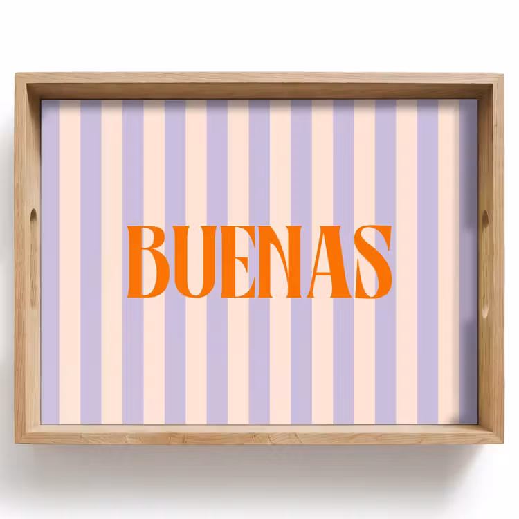 Dienblad - Lila - Oranje - Strepen - Buenas — 1