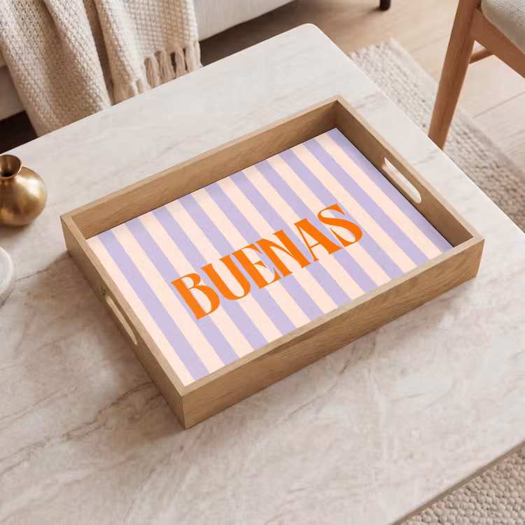 Dienblad - Lila - Oranje - Strepen - Buenas — 2
